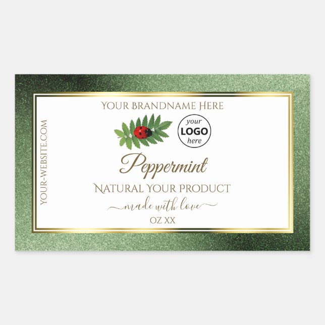 Parties scintillant verte et Étiquette de produit  (Devant)