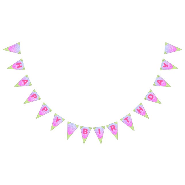Parties scintillant verte et rose Joyeux drapeaux  (Tout)