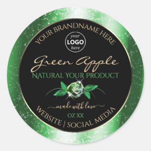 Parties scintillant verte noire Étiquettes de prod