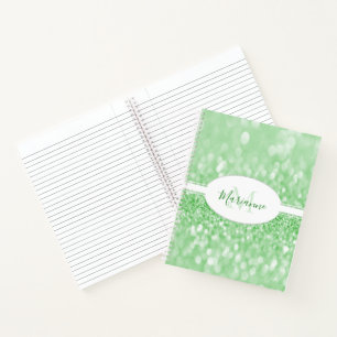 Parties scintillant verte Personnaliser le Carnet