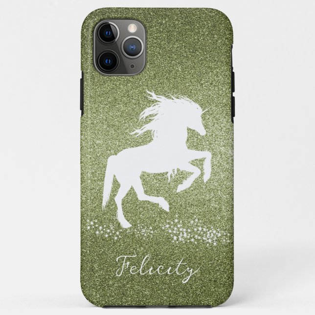 Parties scintillant verte Unicorn Coque-Mate coque (Dos)