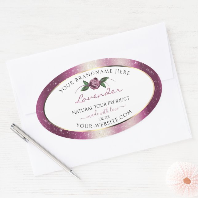 Parties scintillant violet blanc produit Étiquette (Enveloppe)