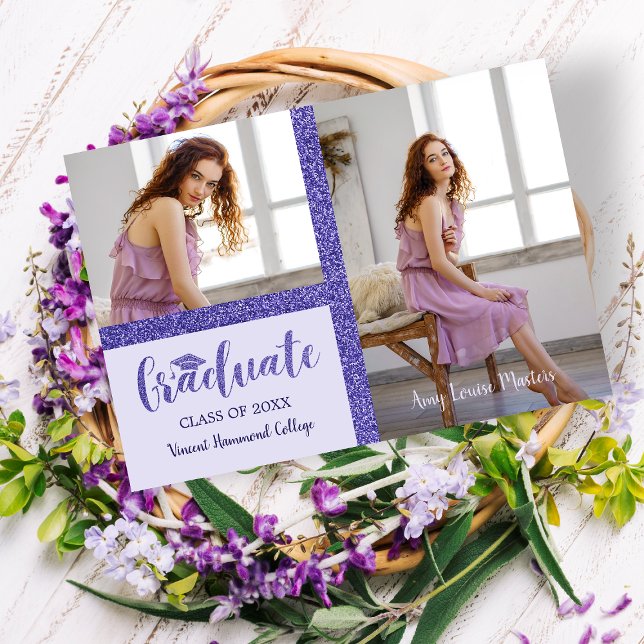 Parties scintillant violet Diplômé Simple 2 Photos (Créateur téléchargé)