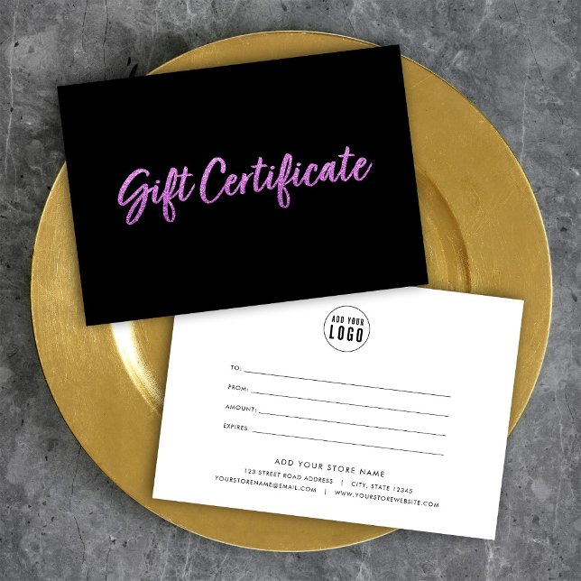 Parties scintillant violet Faux sur le certificat  (Créateur téléchargé)