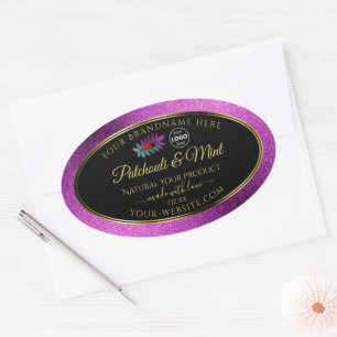 Parties scintillant violet noir Étiquettes de prod