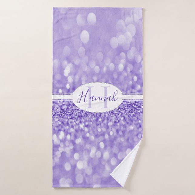 Parties scintillant violet Personnaliser les servi (Serviette de bain)