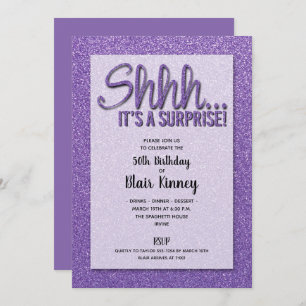 Parties scintillant violet SURPRISE Invitations d'