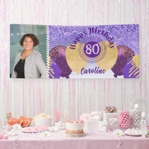 Parties scintillant violette bannière 80e annivers
