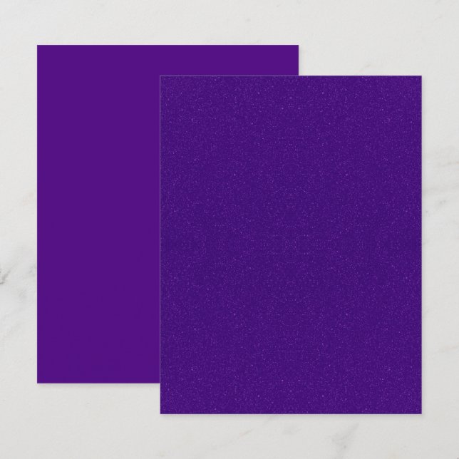 Parties scintillant violette & Cartes de notes pla (Devant / Derrière)
