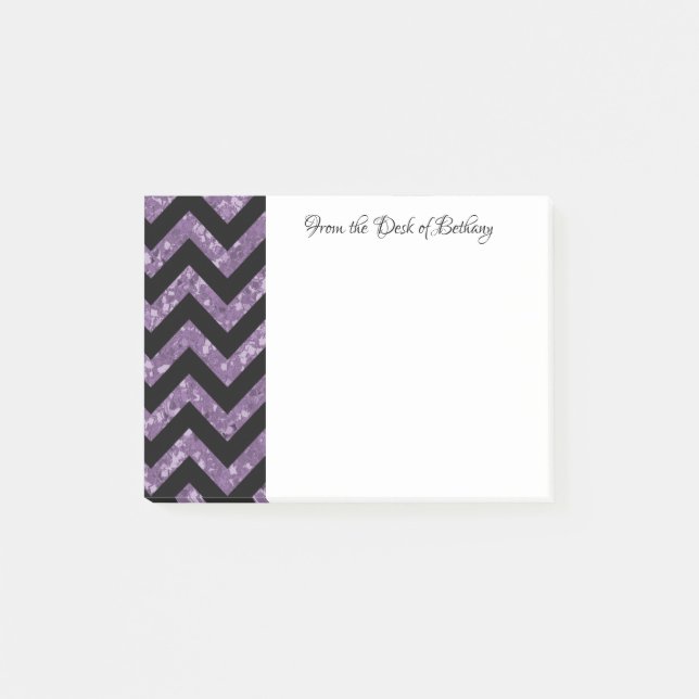 Parties scintillant violette Chevron Post-It Notes (Devant)