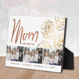 Parties scintillant We Love You Mom 3 Photo Plaque
