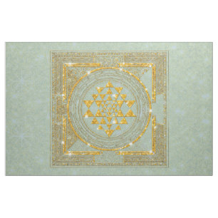 Parties scintillantes d'or de Sri Yantra - tissu