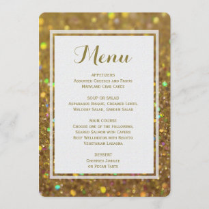 Parties scintillantes d'or du menu de dîner
