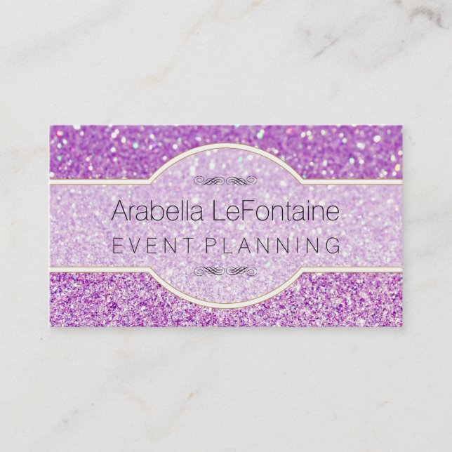 Parties scintillantes élégantes de carte de visite (Devant)
