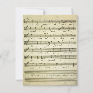 Partition musicale vintage, invitation de partitio