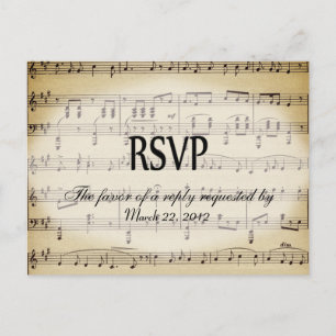 Partition Musique RSVP Diner Choix Carte Postale