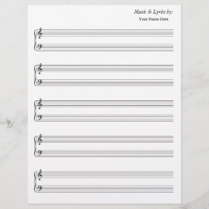 Partition vierge Grand Staff Basse et Treble