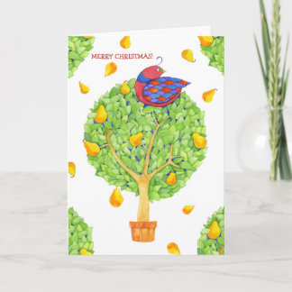 Partridge dans un arbre à poires Carte de Noël