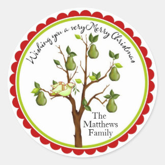Partridge dans un arbre à poires Stickers de Noël