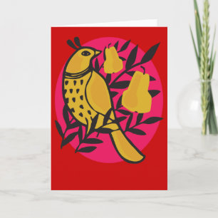 Partridge dans une carte Pear Tree