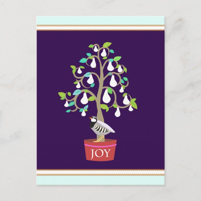 Partridge dans une carte postale d'arbre à poires (Devant)