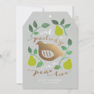 Partridge in a Pear Tree - Carte de marque de Noël