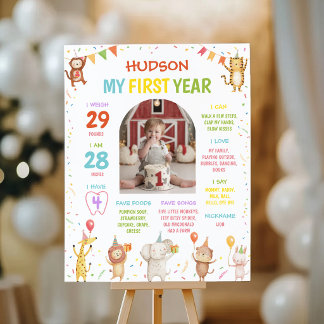 Party Animal First Year Photo Milestone Poster
