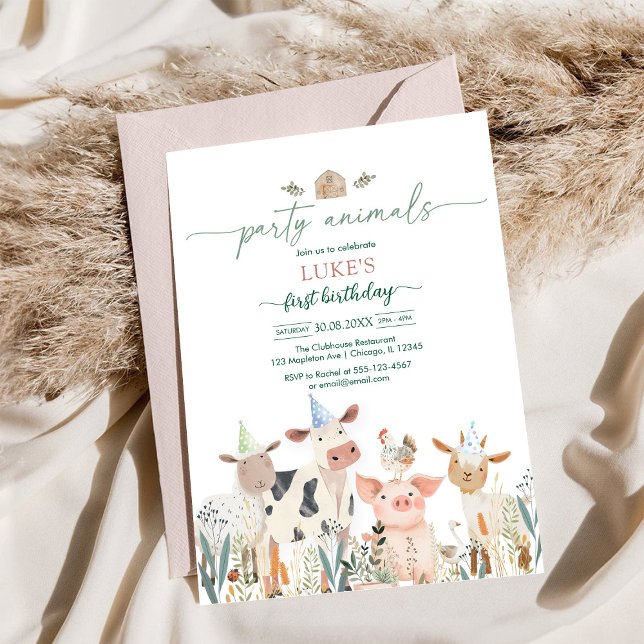 Party Animals Kids Birthday Invitation (Créateur téléchargé)