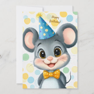 Party Cute Animal Birthday Invitation Mouse