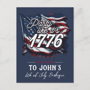 "Party Like It's 1776" Invitation patriotique
