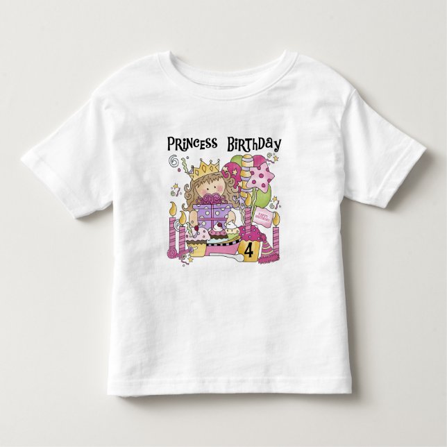 Party Princess 4th Birthday Tshirts et cadeaux (Devant)