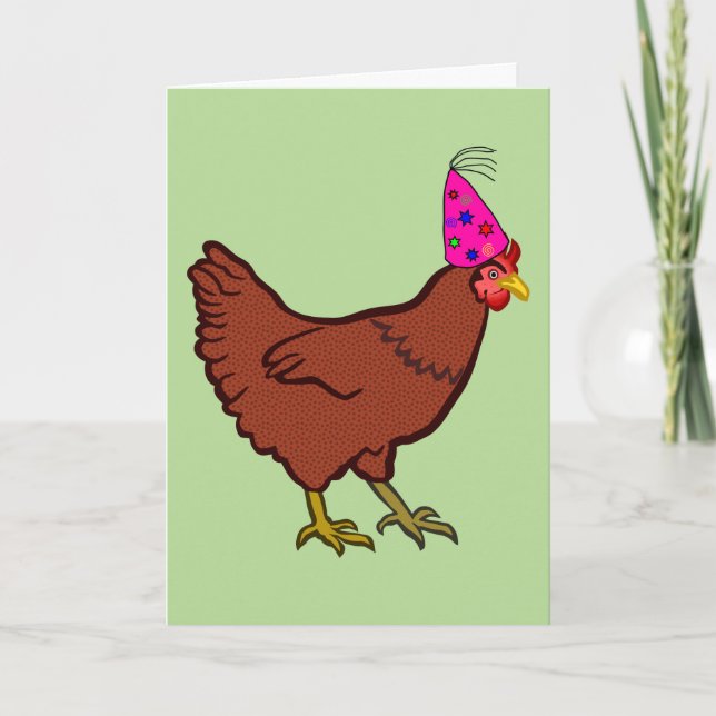 PARTY ROOSTER poulet CARTE DE SALUT D'ANNIVERSAIRE (Devant)