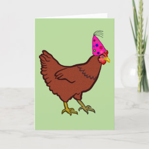 PARTY ROOSTER poulet CARTE DE SALUT D'ANNIVERSAIRE