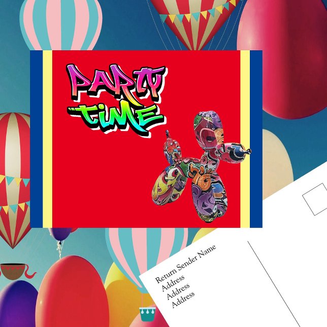 Party Time | Invitation de graffitis colorés (POP Art - Graffiti Style - Ready to Follow the Trail to Your Party)