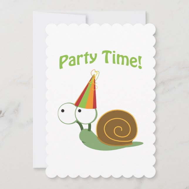 Party Time! Invitations de la fête des escargots (Devant)