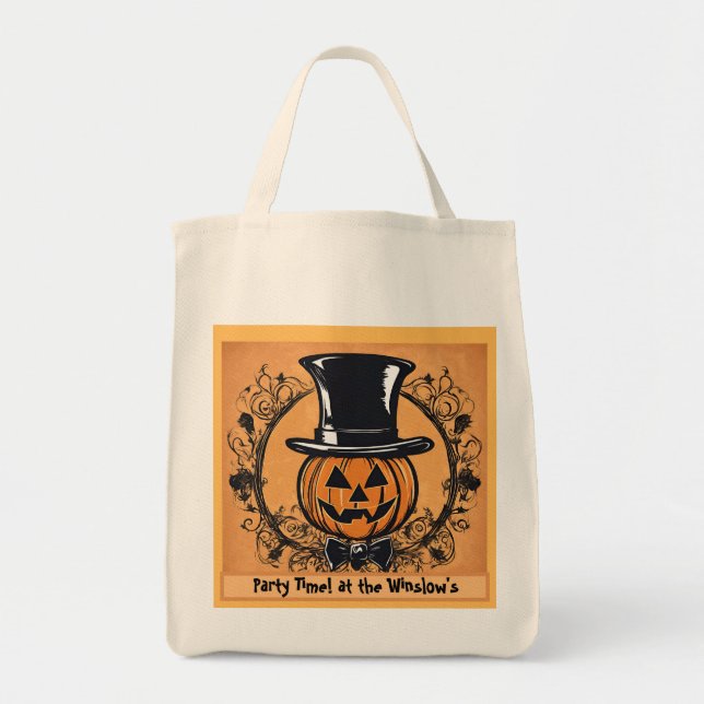 Party Time! Sac fourre-tout Halloween citrouille H (Devant)