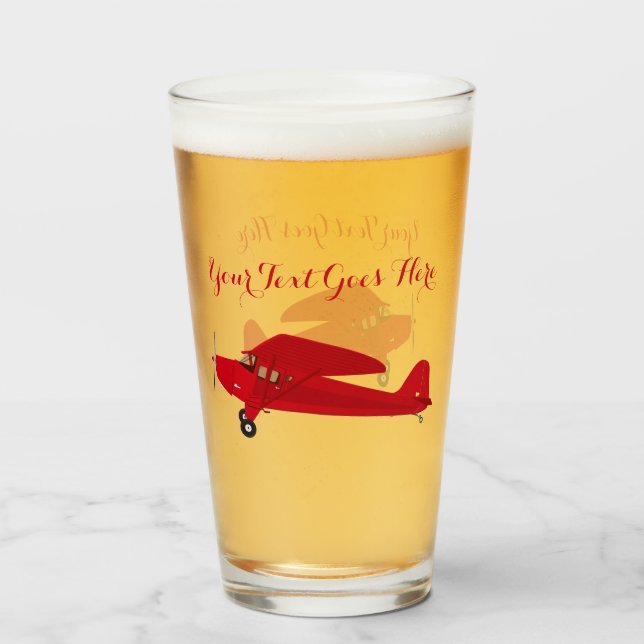Paruline de soda de bière en verre de l'avion Vint (Devant (rempli))