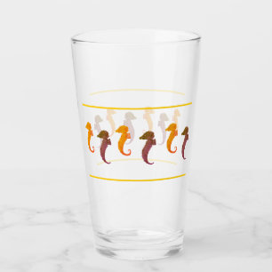 Paruline de verre - Cheval de mer orange et Brown