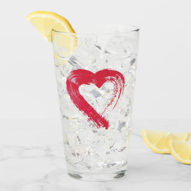 Paruline en verre du coeur rouge (Devant glace)