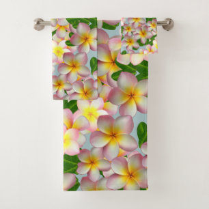 Parure de serviettes de bain Fleurs de frangipanie