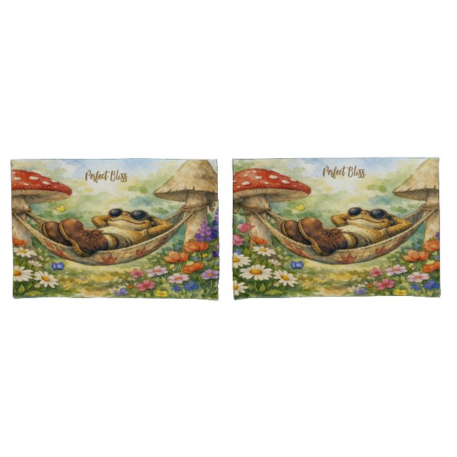 Parure de taie d'oreiller Crapaud endormi et champ (devant-Set)