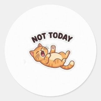 Pas aujourd'hui ! Autocollant de chat grincheux dr