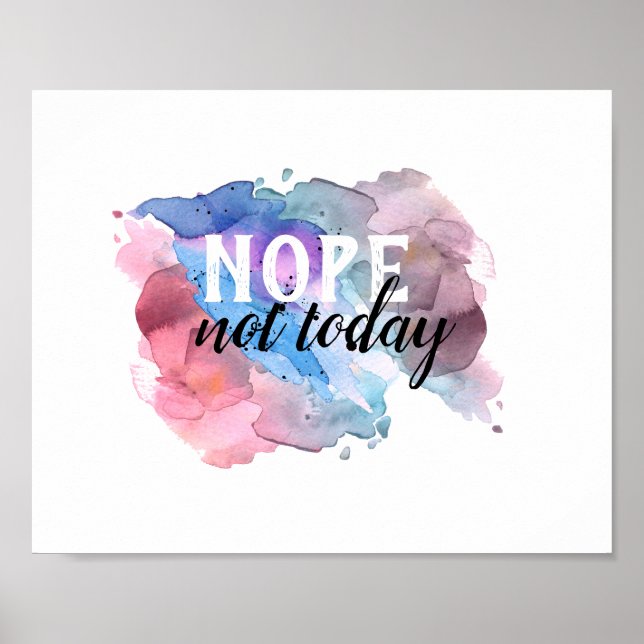 pas aujourd'hui citer poster aquarelle design (Devant)