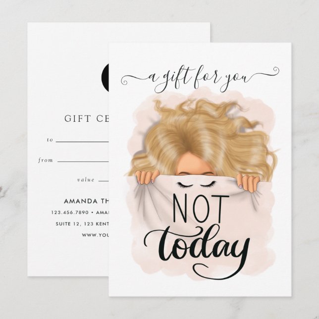 Pas aujourd'hui drôle Blonde Dormir (Devant / Derrière)