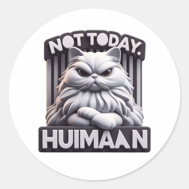 Pas aujourd'hui Huimaan Funny Stickers d'artisanat (Devant)