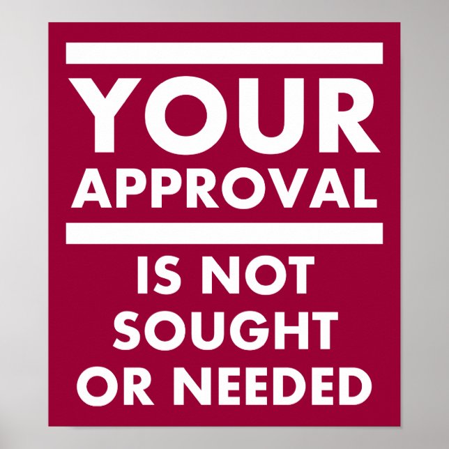 Pas besoin de votre approbation Affiche drôle (Devant)