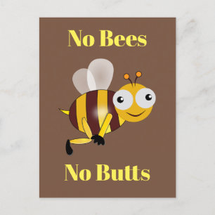 Pas d'abeilles Pas de boutons Carte postale