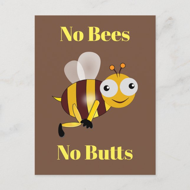 Pas d'abeilles Pas de boutons Carte postale (Devant)