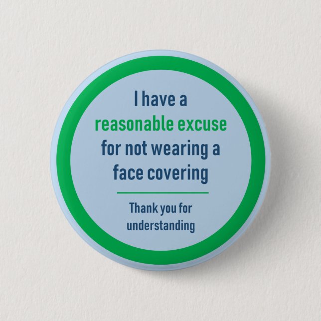 Pas de badge Masque - J'ai une excuse raisonnable (Devant)