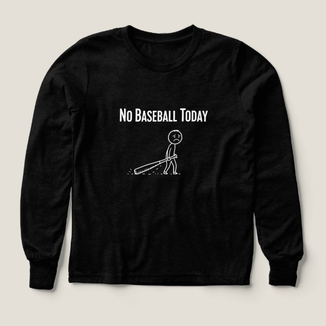 Pas de baseball aujourd'hui triste Stick Figure Am (Motif recto)